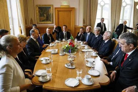 O presidente Michel Temer, durante encontro com o presidente do Parlamento da Noruega, Olemic Thommessen 