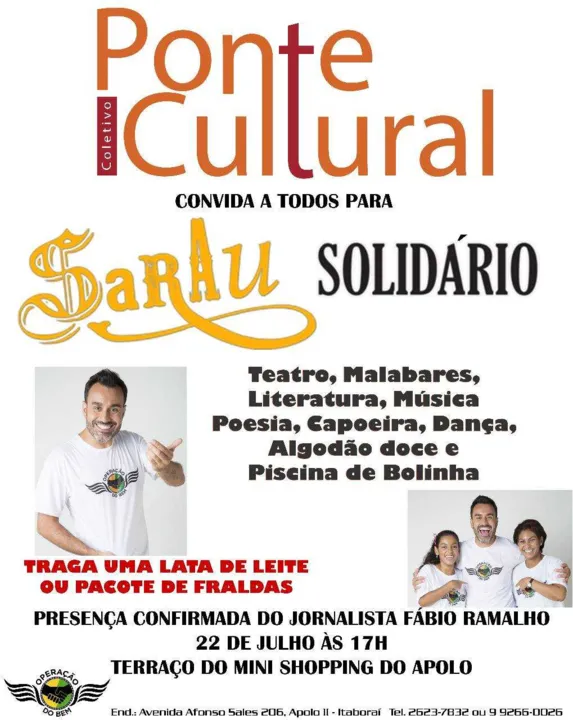 O Teatro Carequinha recebe hoje o espetáculo teatral “O Último Lutador - Ringue da Vida”. A apresentação, em cartaz em duas sessões, às 18h e às 20h, promete encantar o público com a história das divergências presentes nas relações familiares em um clã de lutadores, é de autoria de Marcos Nauer e Tereza Frota. O Teatro Carequinha fica na Rua Oliveira Botelho s/nº, Neves (anexo ao Colégio Municipal Eernani Farias). A classificação é de 14 anos, e a entrada é gratuita.
