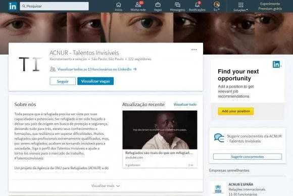No site Talentos Invisíveis, criado pela Acnur, estão disponíveis currículos de refugiados e canais de contato para empregadores, mas exige cadastro no LinkedIn.
