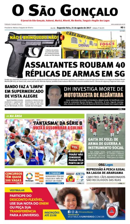 Imagem ilustrativa da imagem Edição do dia 21 de agosto de  2017