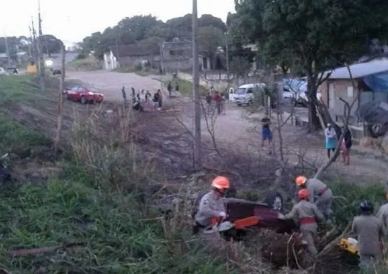 Os dois carros envolvidos no acidente saíram da rodovia e os corpos ficaram espallhados