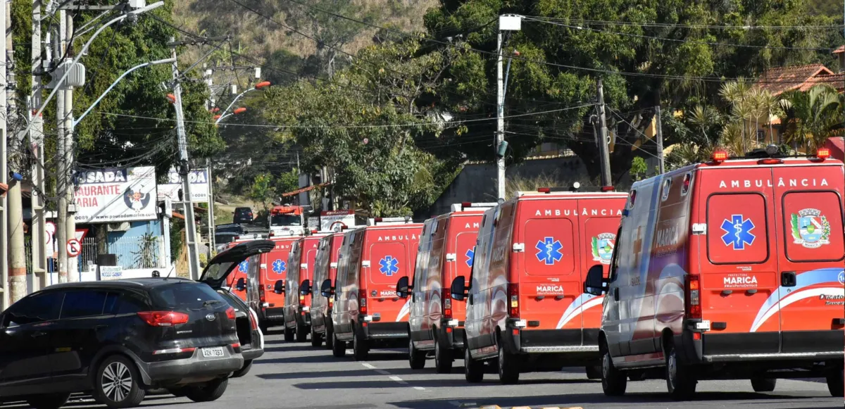 Ambulâncias em circulação para o atendimento de emergência na cidade