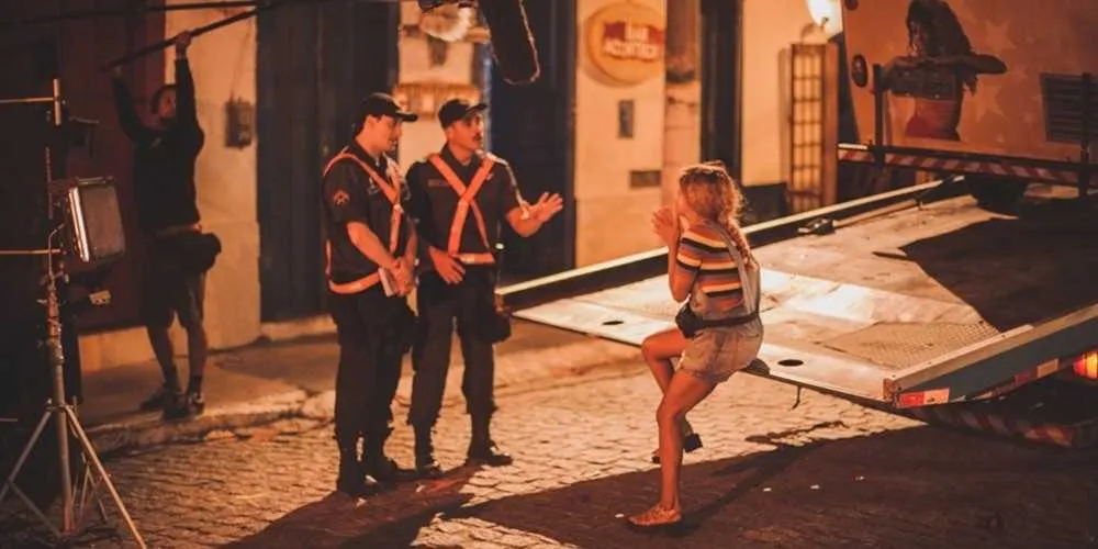 Ontem, as gravações aconteceram na Praia da Rasa e envolveram cerca de 80 profissionais
