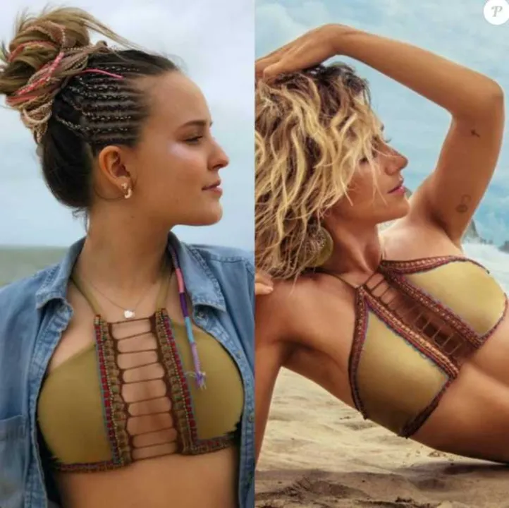 Curtindo sua viagem de formatura do colégio em Porto Seguro, na Bahia, Larissa Manoela exibiu o novo visual com trancinhas no cabelo e posou com um biquíni bordado da grife New Beach, com linha assinada pela atriz Giovanna Ewbank. A peça custa a bagatela de R$ 223. “Amor! Esse biquíni eu que desenhei, sabia?”, Giovanna comentou.