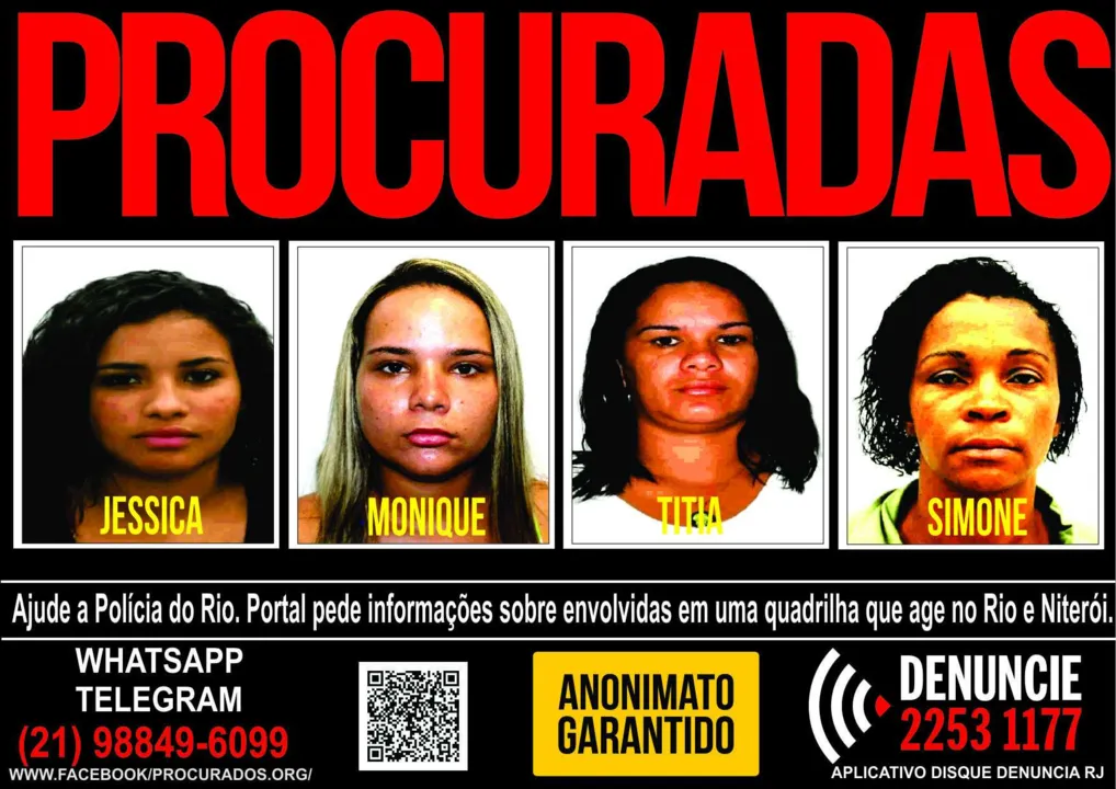 Mulheres são procuradas por roubo e tráfico