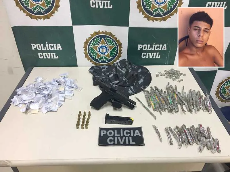 Sobrinho do traficante ‘TZ’, Lorran Ferreira Pinto, de 18 anos, foi preso no Morro da Igrejinha  