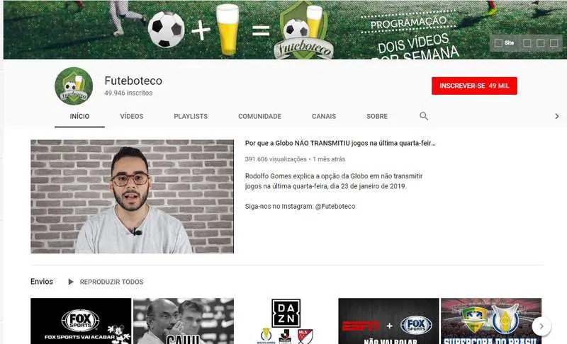 Videos tem pautas variadas sobre direitos de transmissão à novas formas de assistir futebol na web