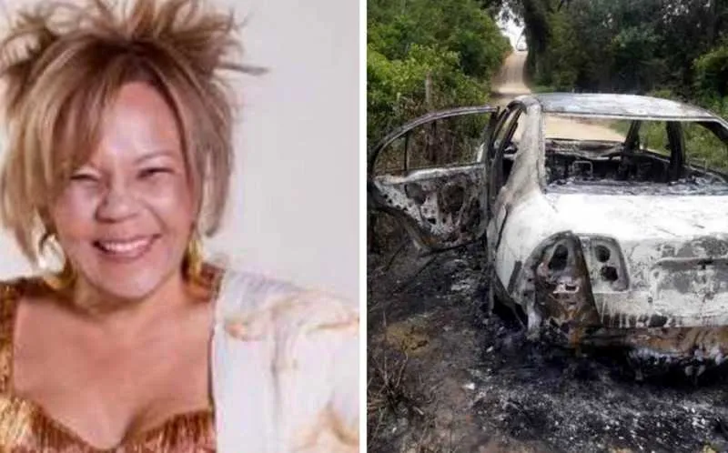 >> A cantora  Loalwa Braz Vieira foi espancada e incendiada viva no carro pelos três criminosos 
