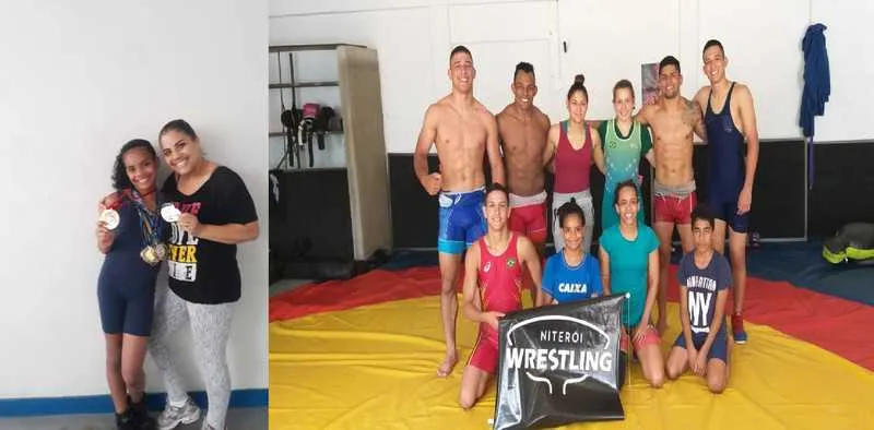 Samara tem apoio de sua mãe Mônica e integra da equipe Niterói Wrestling que treina no 12º BPM