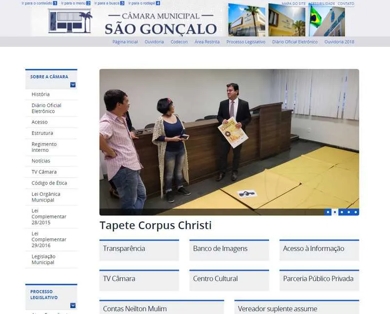 Portal está totalmente defasado em relação à produção legislativa no município de São Gonçalo