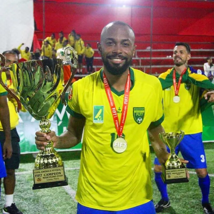 Chayene sagrou-se campeão com a Seleção de Fut7 na Copa América disputada no Peru neste mês