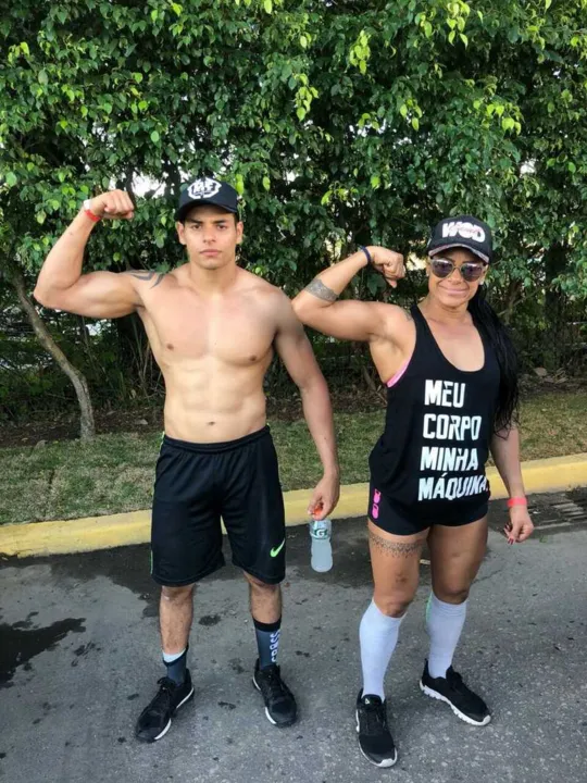 Cristina e seu filho Paulo treinam há um ano e oito meses no box Crossfit Nit 2, no Centro de SG