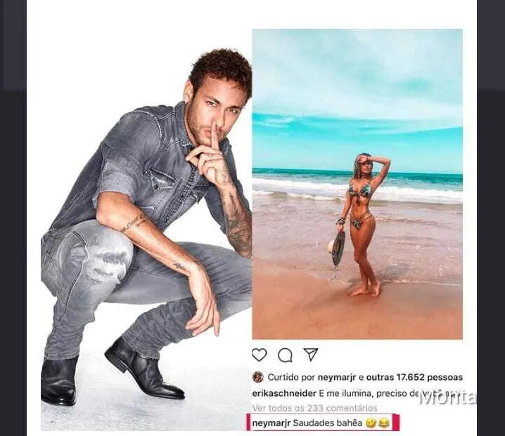 Imagem ilustrativa da imagem Neymar é 'flagrado' comentando em rede social de bailarina do Faustão