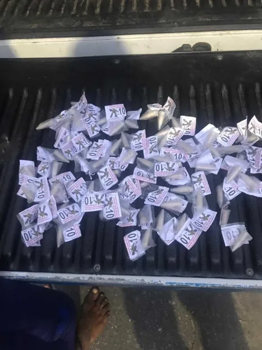 Os policiais apreenderam 80 pinos de cocaína