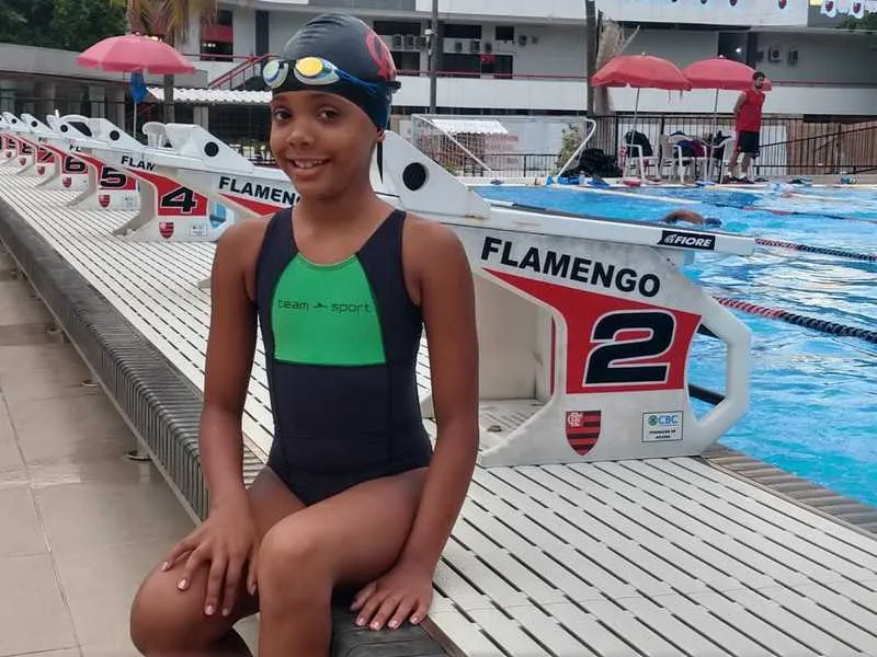 Yasmim começou a nadar aos três anos, na academia The Fish, no Mutondo, em São Gonçalo