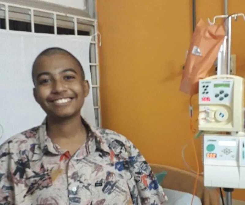 
Breno, de 13 anos, está com Leucemia Linfóide Aguda (LLA)