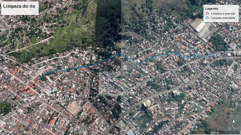 
 Canal que corta os bairros Santa Catarina e Barro Vermelho recebeu limpeza em quase toda extensão