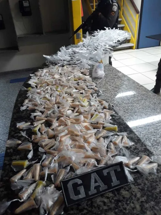 Com os suspeitos, foram apreendidos 270 cápsulas de cocaína e 425 trouxinhas de maconha