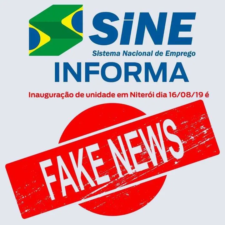 SINE enviou recentemente cartaz avisando que a inauguração é falsa