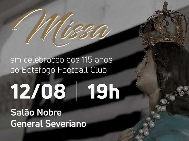 A missa começa às 19h 