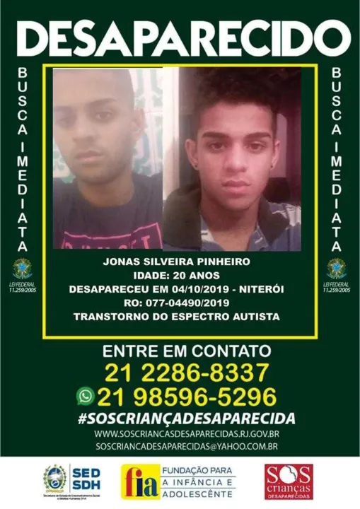 Imagem ilustrativa da imagem Estudante autista desaparece após sair de escola em Niterói