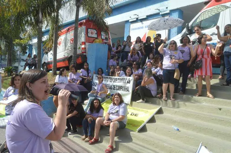 A manifestação de funcionários da Educação foi marcada em assembleia no último dia 18