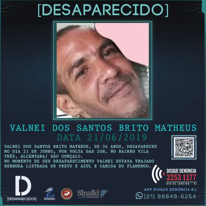 Valnei está desaparecido desde o último dia 21 de junho