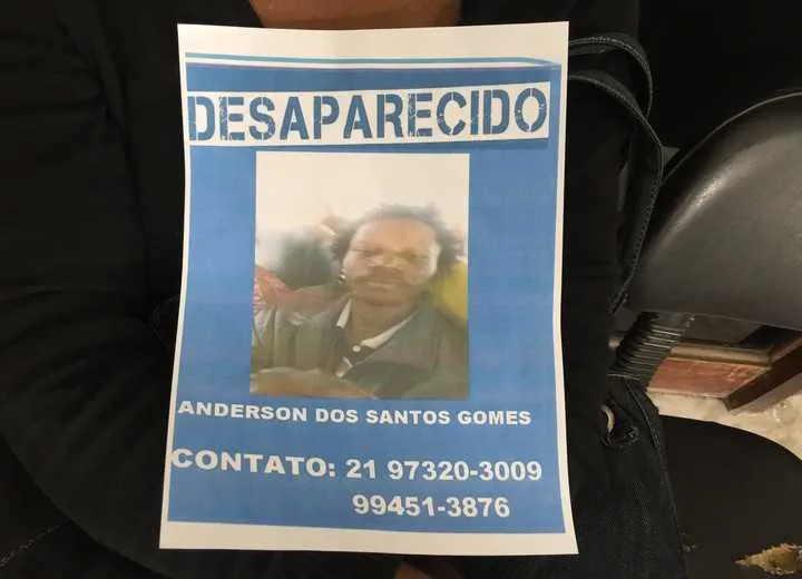 Anderson - que estava com o nome escrito errado em um cartaz de desaparecido - foi encontrado morto nesta quinta