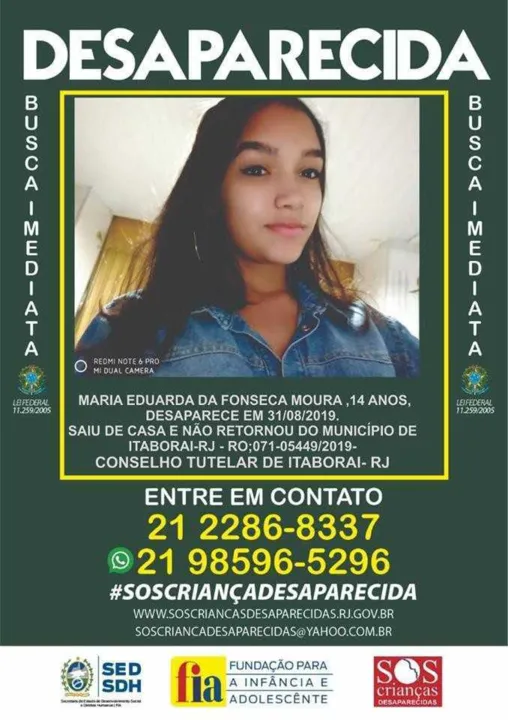 Maria Eduarda foi encontrada. 