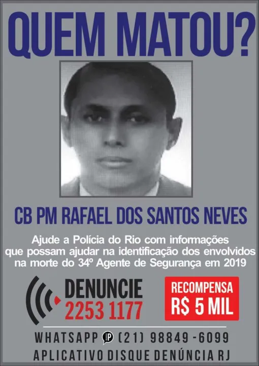 Com a morte do Cabo Neves, chega a 34 o número de Agentes mortos no Rio.