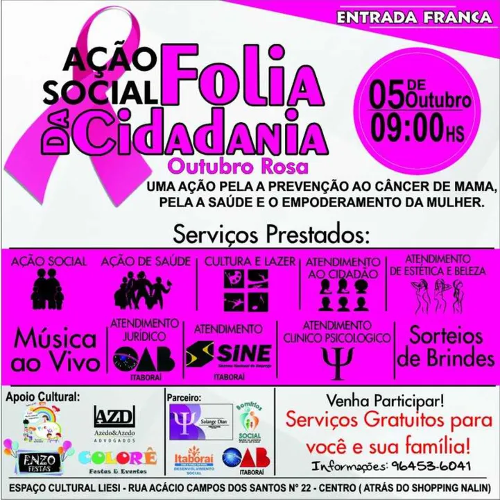 O Espaço Cultural LIESI fica na Rua Acácio Campos dos Santos, n° 22, no centro de Itaboraí