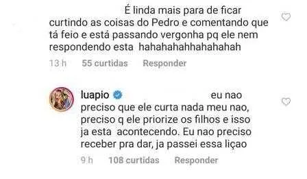 Luana e seguidor discutem no Instagram 