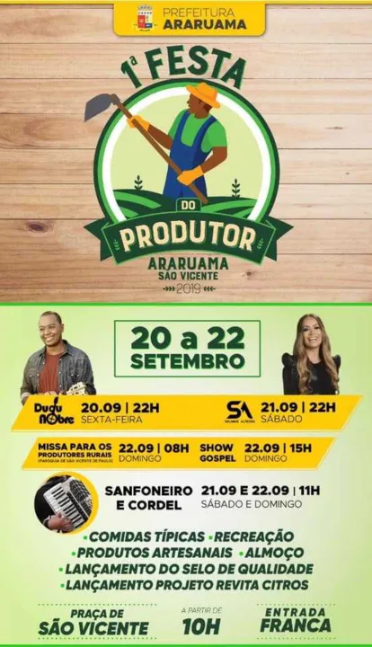Evento acontece de 20 a 22 de setembro 