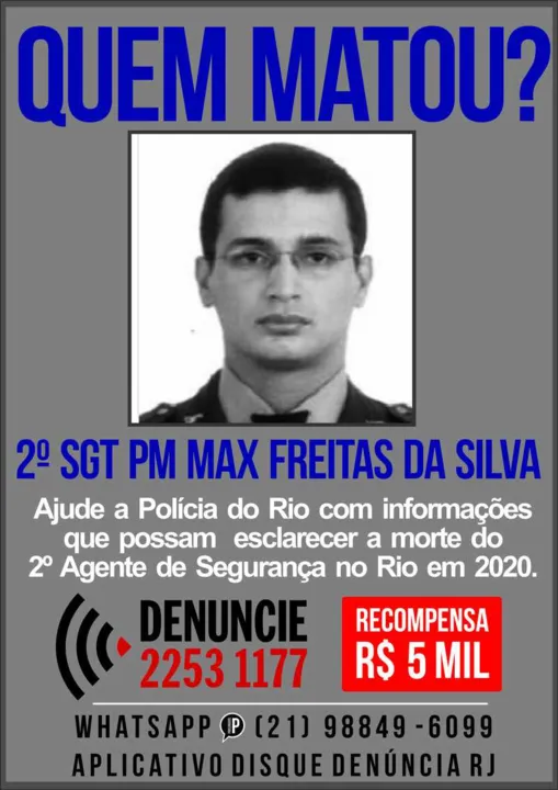 Imagem ilustrativa da imagem Disque-denúncia pede informações sobre envolvidos na morte de segundo PM no Rio