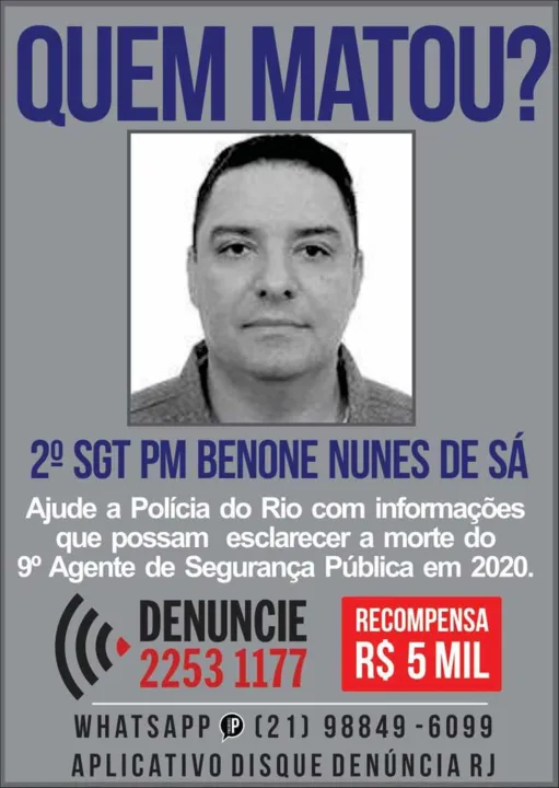 Benone estava na corporação há 20 anos e deixa esposa 