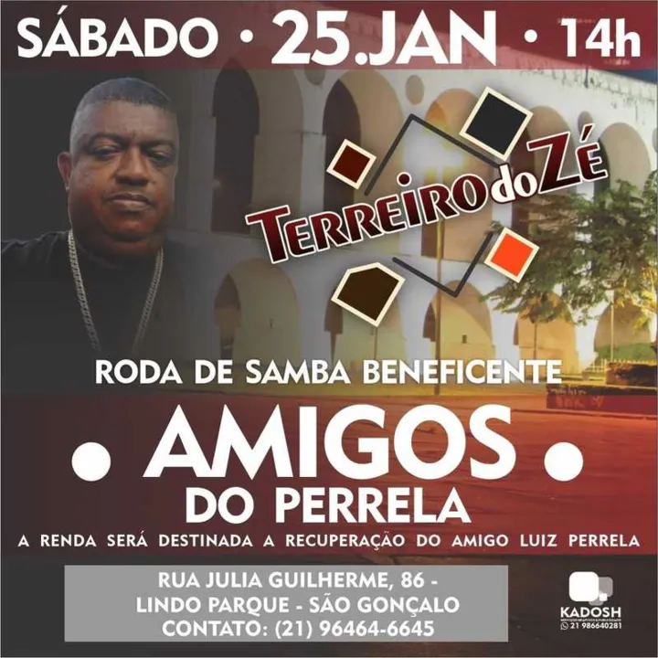 Toda verba arrecadada no evento será revertido para o tratamento de Perrela