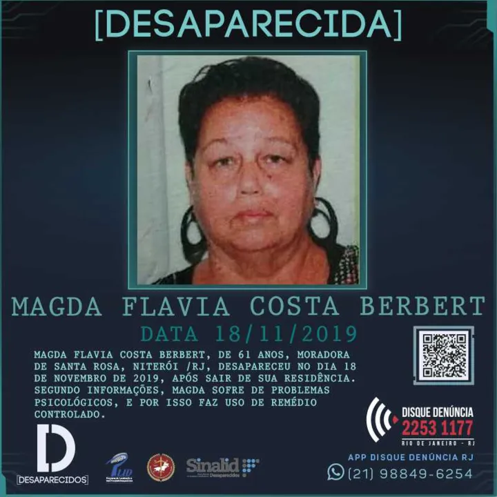 Imagem ilustrativa da imagem Disque Denúncia pede informações sobre idosa desaparecida em Santa Rosa