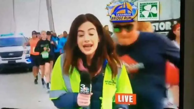Réporter é assediada enquanto fazia reportagem sobre competição de corrida na Géorgia 