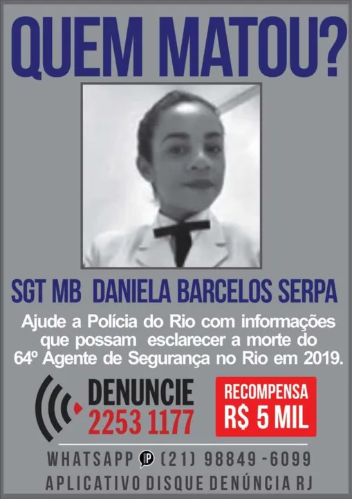 Imagem ilustrativa da imagem Portal do Procurados pede informações sobre envolvidos na morte da sargento da Marinha, em SG
