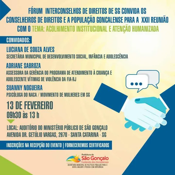 22ª reunião do Fórum Interconselhos de Direitos de São Gonçalo