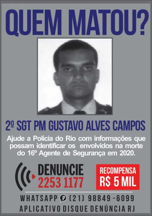 O Portal dos Procurados divulgou um cartaz para quem tiver informações sobre o caso