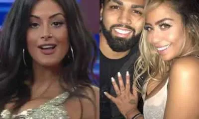 Aline Riscado nega romance com Gabigol durante programa do Faustão