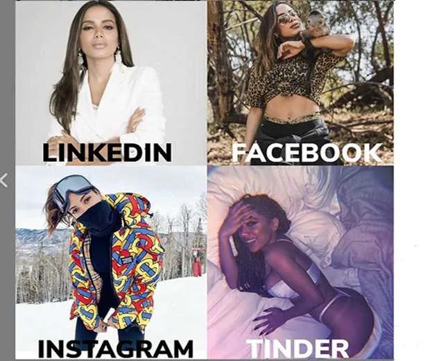 Anitta mostrou quais seriam suas imagens nas diversas redes sociais e falou sobre o Tinder