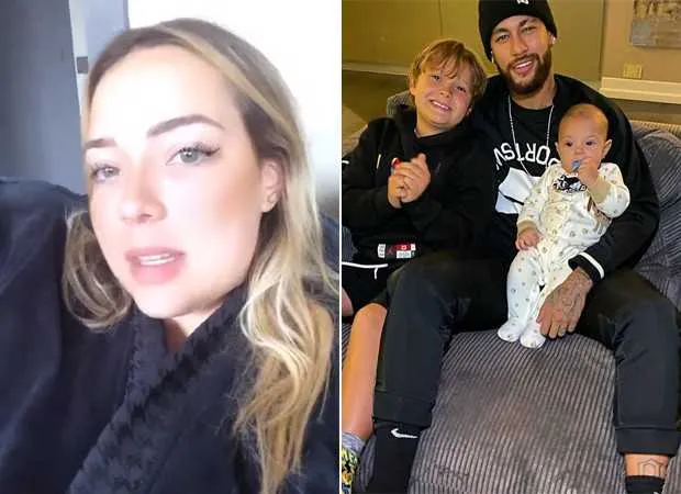 Neymar publica foto com seu filho e filho de Carol Dantas, sua ex