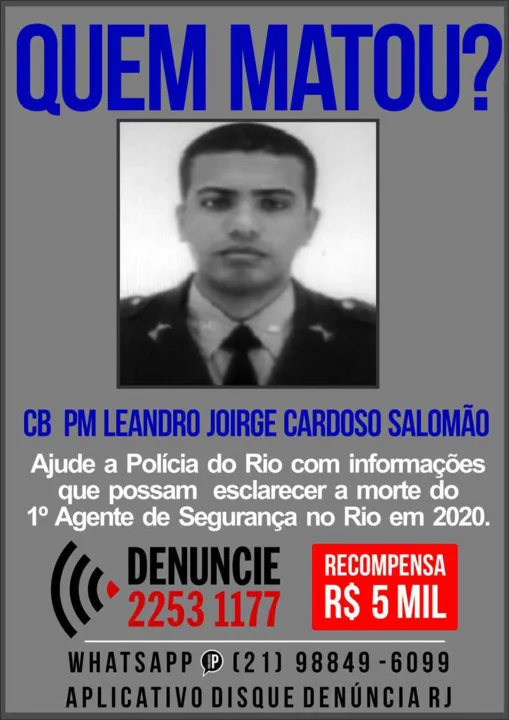 Imagem ilustrativa da imagem Portal busca informações sobre envolvidos na morte do 1º policial no Rio em 2020