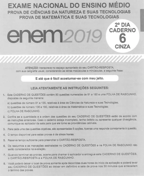 Cadernos de provas também estão disponíveis