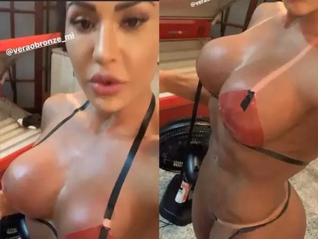 Gracyanne Barbosa compartilhou marquinha de fita adesiva no seu Instagram