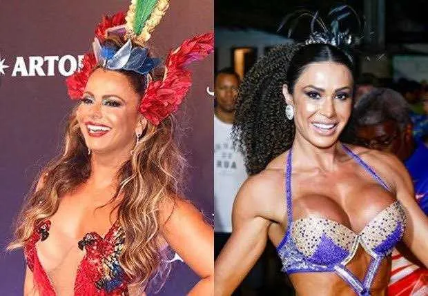 Viviane Araújo e Gracyanne Barbosa evitam se esbarrar em evento no Rio de Janeiro