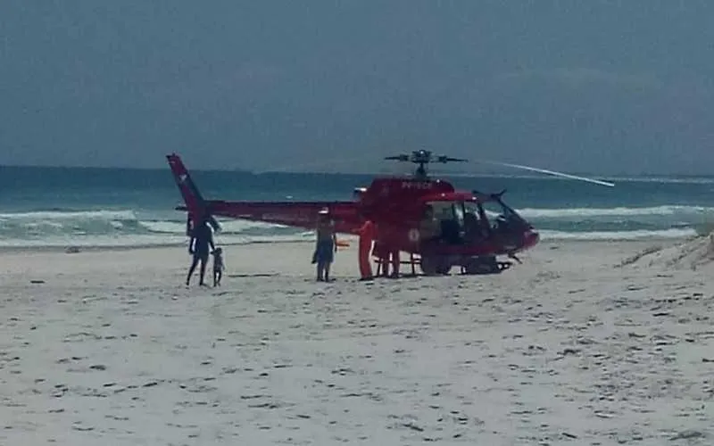 O helicóptero que encontrou o corpo da mulher é do Corpo de Bombeiros 
