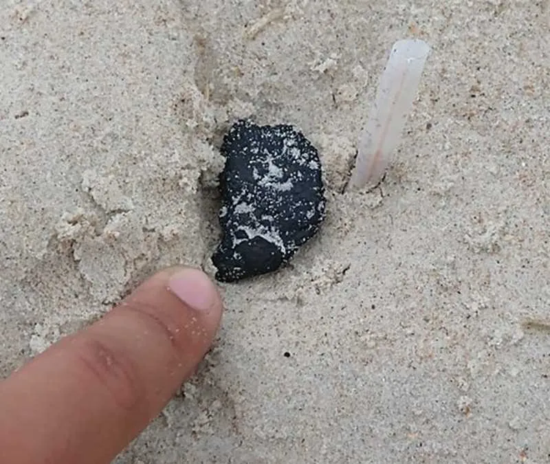 Óleo foi encontrado na quinta-feira (28) nas praias das Conchas e do Peró, em Cabo Frio